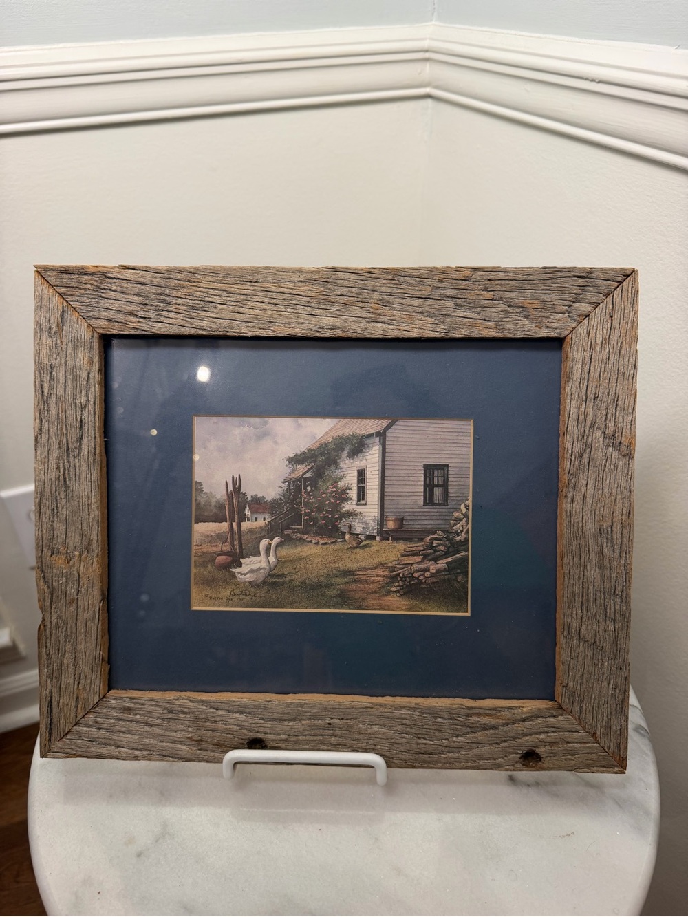 Vintage 1985 Burton Dye Geese Farmhouse Print